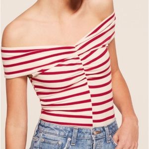 Reformation Ribbed Off-the-shoulder top